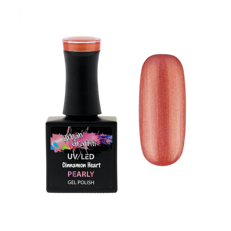 Cinnamon Heart - UGGP-A0904 Urban Graffiti Rød-Orange Perlemor Gel Neglelak 15ml