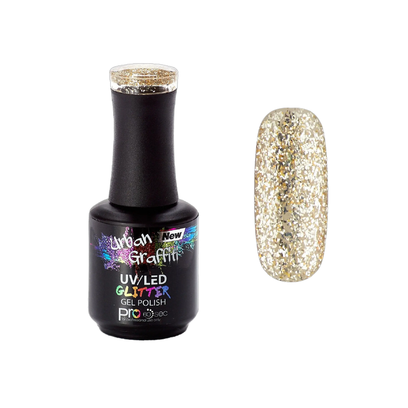 Sphinx - UGGP-A0917 Urban Graffiti - Guld Chunky Glitter Gel Neglelak - 15ml