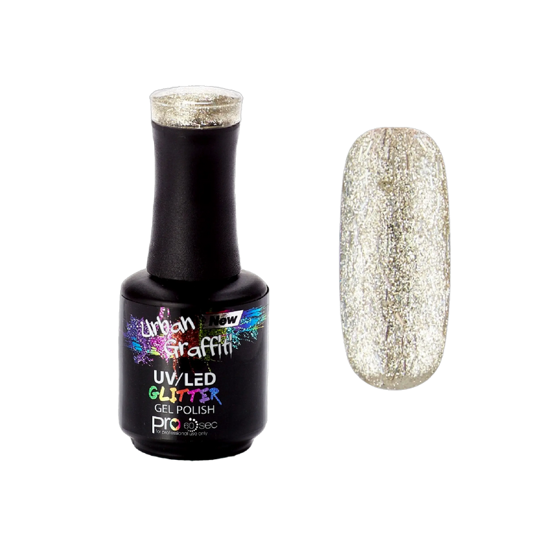 Disco Ball - UGGP-A0922 Urban Graffiti Sølv Glimmer Gel Neglelak 15ml